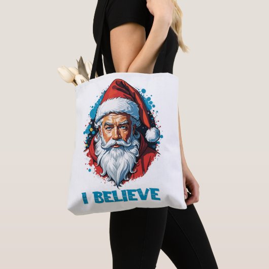 Ich glaube an das Design des Santa Claus Graffiti. Tasche (Von Nahem)