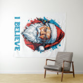 Ich glaube an das Design des Santa Claus Graffiti. Wandteppich (Beispiel (Horizontal))