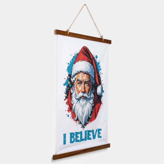 Ich glaube an das Design des Santa Claus Graffiti. Wandteppich Mit Holzrahmen (Gewinkelt)
