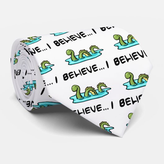 Ich glaube an das Loch- Nessmonster Krawatte (Gerollt)