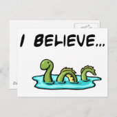 Ich glaube an das Monster von Loch Ness Postkarte (Vorne/Hinten)