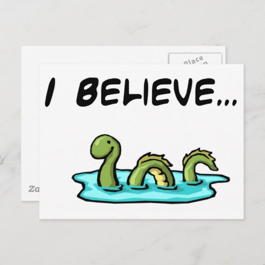 Ich glaube an das Monster von Loch Ness Postkarte (Vorne/Hinten)
