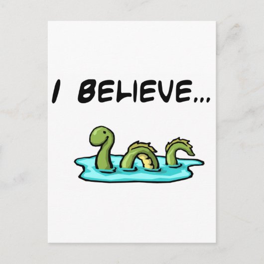 Ich glaube an das Monster von Loch Ness Postkarte (Vorderseite)