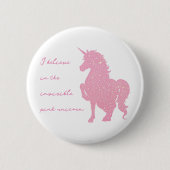 Ich glaube an das unsichtbare rosa Einhorn. Button (Vorderseite)