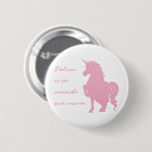 Ich glaube an das unsichtbare rosa Einhorn. Button (Vorne & Hinten)