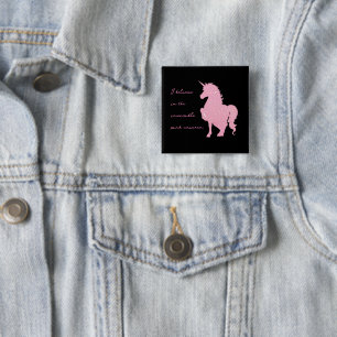 Ich glaube an das unsichtbare rosa Einhorn. Button