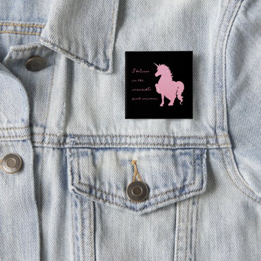 Ich glaube an das unsichtbare rosa Einhorn. Button (Beispiel)