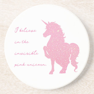 Ich glaube an das unsichtbare rosa Einhorn. Getränkeuntersetzer