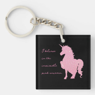 Ich glaube an das unsichtbare rosa Einhorn. Schlüsselanhänger