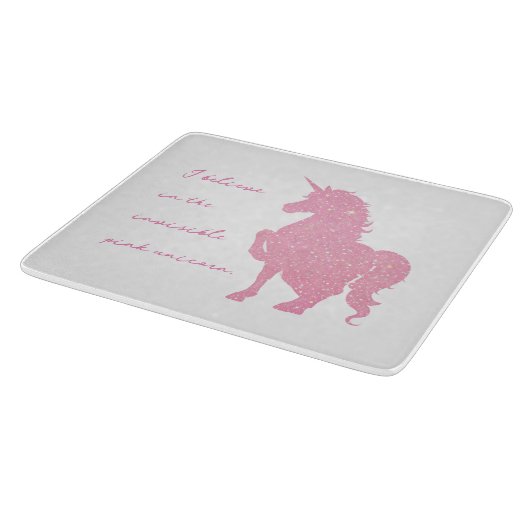 Ich glaube an das unsichtbare rosa Einhorn. Schneidebrett (Ecke)