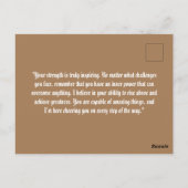 "Ich glaube an deine Stärke" Postkarte (Rückseite)