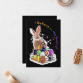 Ich glaube an den Hase! Osterhaseger Mitteilungskarte (Vorderseite/Rückseite Beispiel)