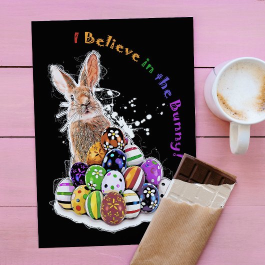Ich glaube an den Hase! Osterhaseger Mitteilungskarte
