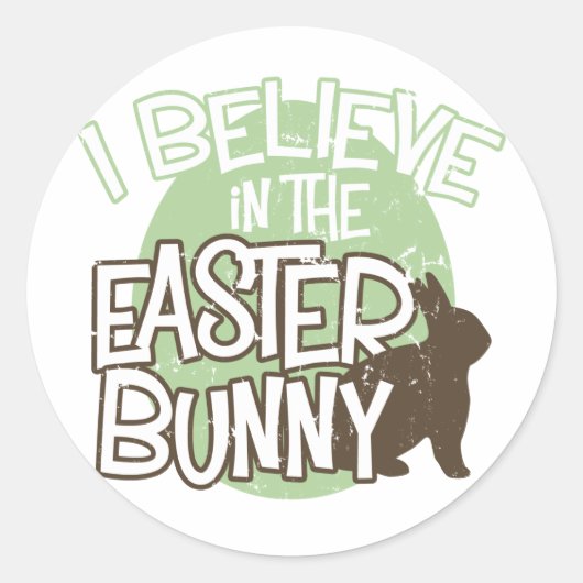 Ich glaube an den Osterhase Runder Aufkleber (Vorderseite)