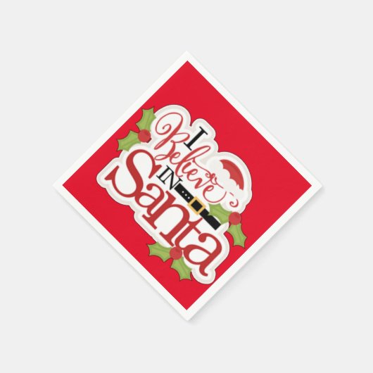 Ich glaube an den Weihnachtsmann Serviette (Ecke)