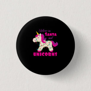 Ich glaube an den Weihnachtsmann und Einhorn Button