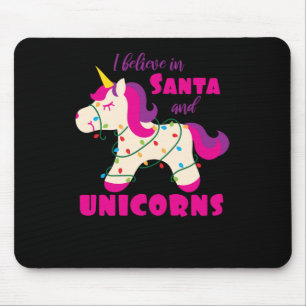 Ich glaube an den Weihnachtsmann und Einhorn Mousepad