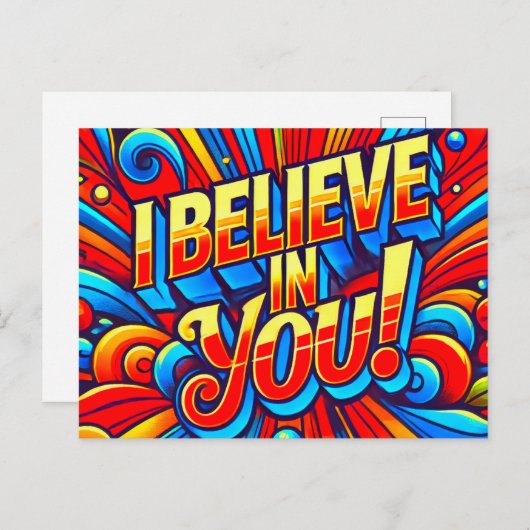 Ich glaube an dich postkarte (Vorne/Hinten)