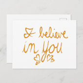 Ich glaube an dich postkarte (Vorne/Hinten)