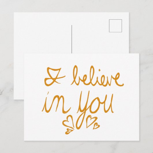 Ich glaube an dich postkarte (Vorne/Hinten)