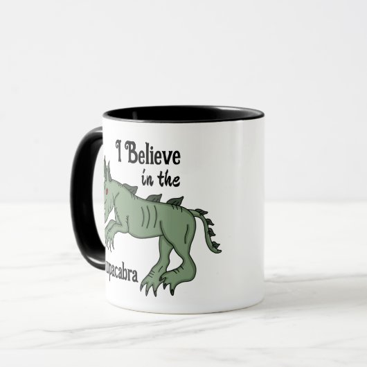 Ich glaube an die Chupacabra Tasse (Vorderseite Links)