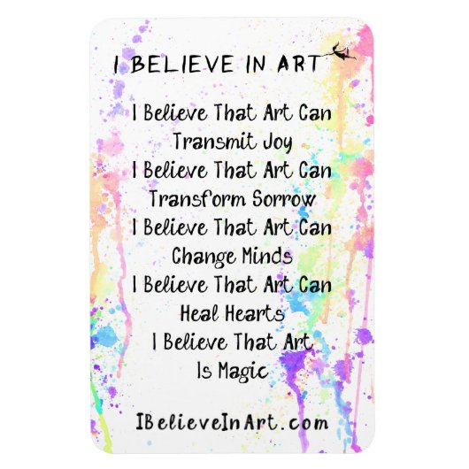 Ich glaube an die Förderung des Kunstmanifests Magnet (Vertikal)