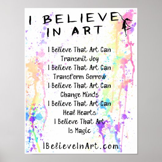 Ich glaube an die Förderung des Kunstmanifests Poster (Vorne)