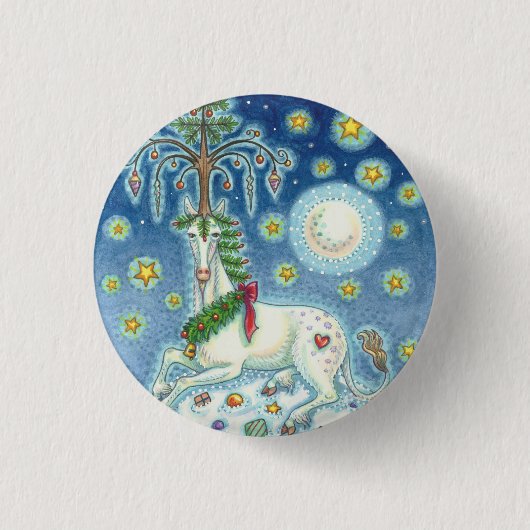 ICH GLAUBE AN DIE SCHALTFLÄCHE "CHRISTMAS UNICORN  BUTTON (Vorderseite)