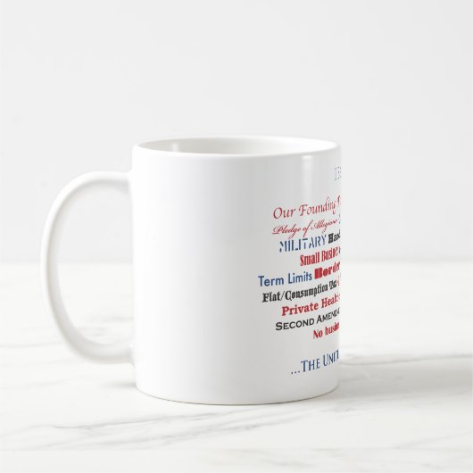 Ich glaube an die Vereinigten Staaten Kaffeetasse (Links)