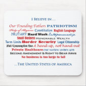 Ich glaube an die Vereinigten Staaten Mousepad (Vorne)