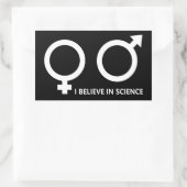 Ich glaube an die Wissenschaft Rechteckiger Aufkleber (Tasche)
