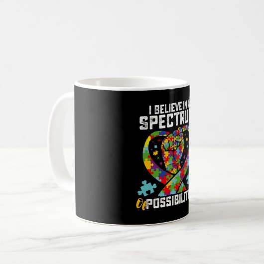 Ich glaube an ein Spektrum von Autismus-Möglichkei Kaffeetasse (Vorderseite Links)