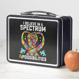 Ich glaube an ein Spektrum von Möglichkeiten Autis Metall Brotdose
