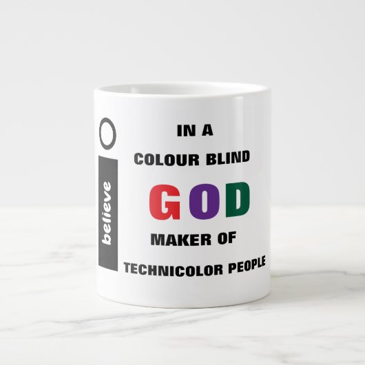 Ich glaube an eine Blinde Jumbo-Tasse (Vorderseite)