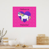 Ich glaube an Einhörner, rosa Sterne Poster (Küche)