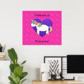 Ich glaube an Einhörner, rosa Sterne Poster (Heimbüro)