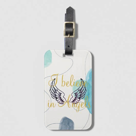 Ich glaube an Engel Abstrakt zurück Gepäckanhänger (Vorderseite Vertikal)