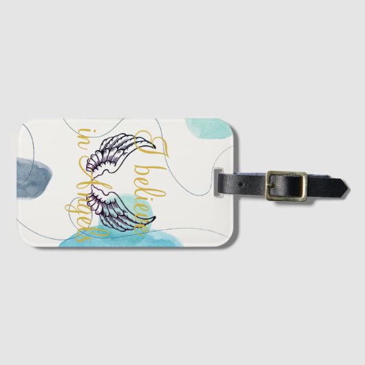 Ich glaube an Engel Abstrakt zurück Gepäckanhänger (Vorderseite (Horizontal))