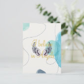 Ich glaube an Engel Abstrakt zurück Postkarte (Stehend Vorderseite)