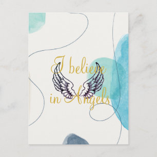 Ich glaube an Engel Abstrakt zurück Postkarte