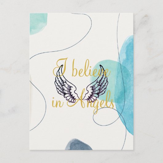 Ich glaube an Engel Abstrakt zurück Postkarte (Vorderseite)