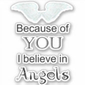 Ich glaube an Engel Aufkleber (Vorderseite)