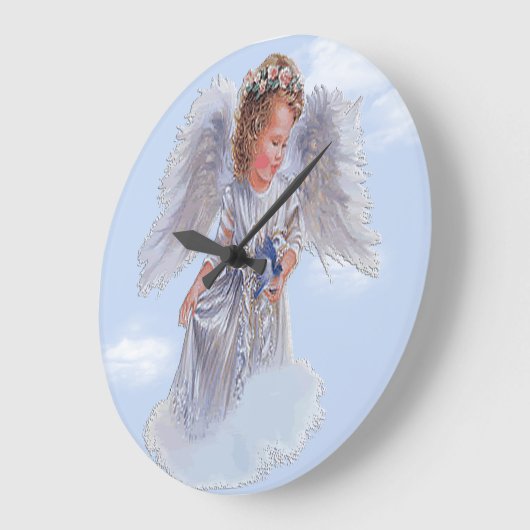 Ich glaube an Engel Große Wanduhr (Winkel)