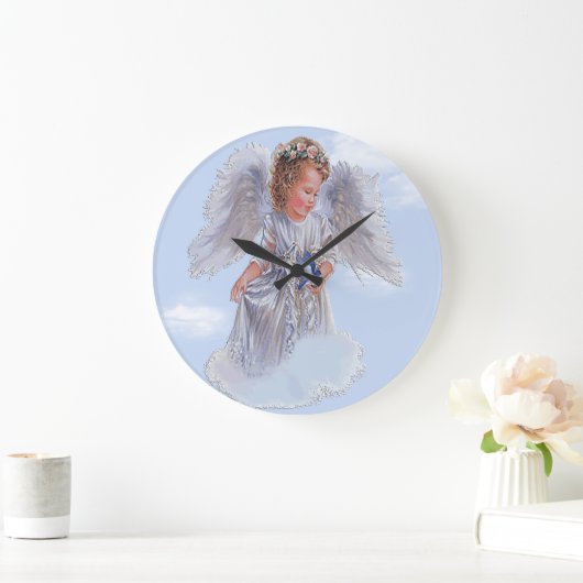Ich glaube an Engel Große Wanduhr (Zuhause)