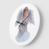 Ich glaube an Engel Große Wanduhr (Winkel)