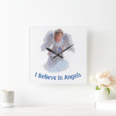 Ich glaube an Engel Quadratische Wanduhr (Zuhause)