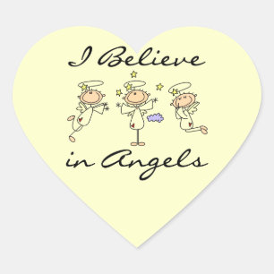 Ich glaube an Engel T-Shirts und Geschenke Herz-Aufkleber