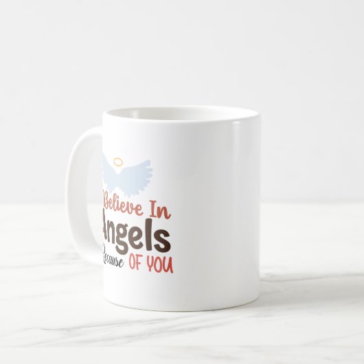 Ich glaube an Engel wegen dir Kaffeetasse (Vorderseite Links)