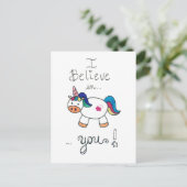 Ich glaube an EUCH! Einhorn Postkarte (Stehend Vorderseite)