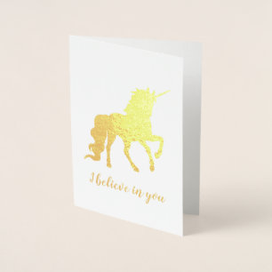Ich glaube an euch Unicorn Gold Folienkarte